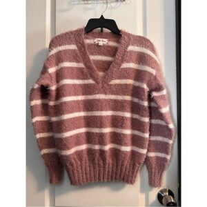 Super cute Pink Rose Brand Mauve and White Striped Sweater